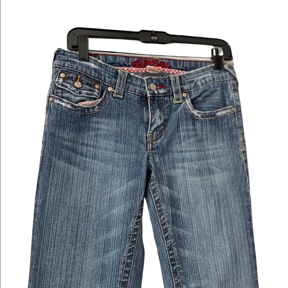 Old School Princy by Jessica Simpson Twisted Low rise Flare Jeans size 5 - Picture 3 of 6